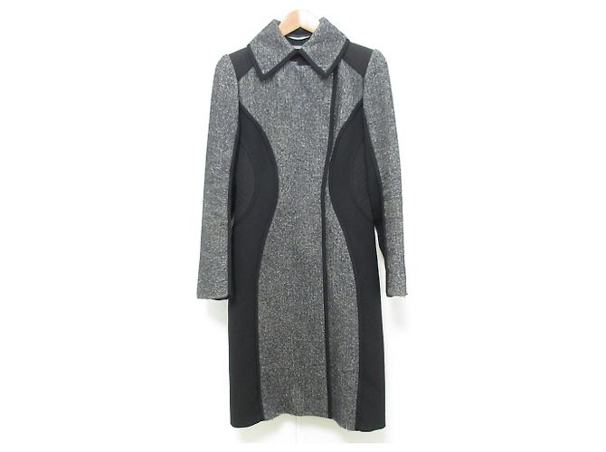 Max Mara Casaco longo de malha combinada defile SPORTMAX Marrom Preto