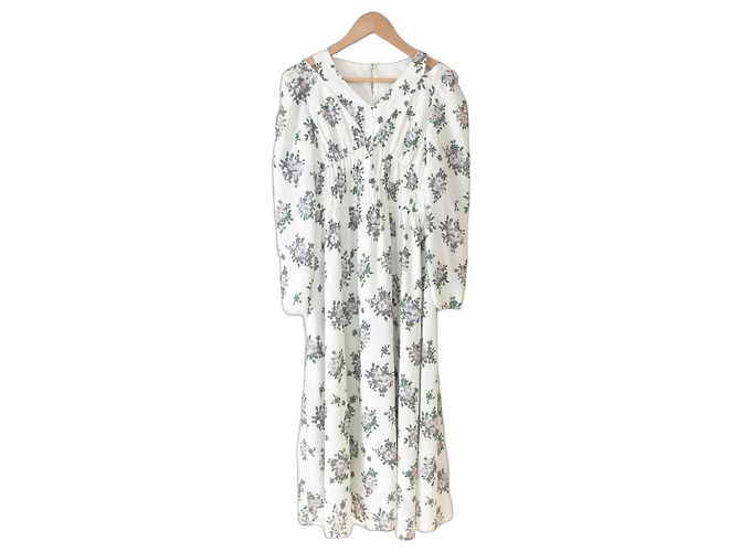 Autre Marque Vestido largo estampado NATURAL BEAUTY BASIC Blanco