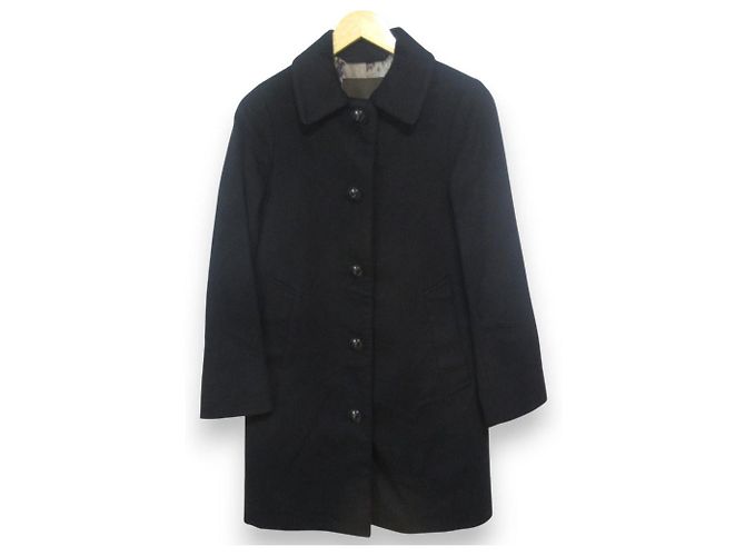 Autre Marque Mackintosh Wool Blend Coat Black