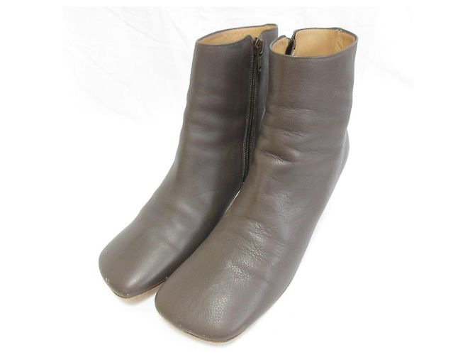 Autre Marque Brentella Leather Short Boots Brown