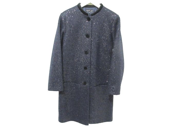 Autre Marque Abrigo sin cuello Spangle agnes b. Azul Azul marino