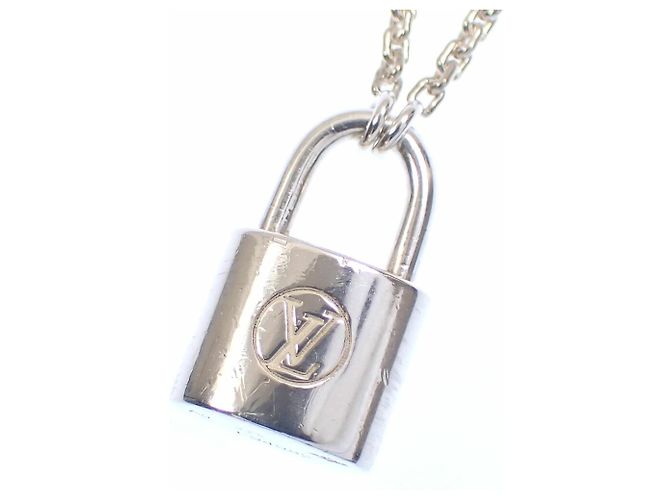 Louis Vuitton Silver Lockit Halskette Anhänger