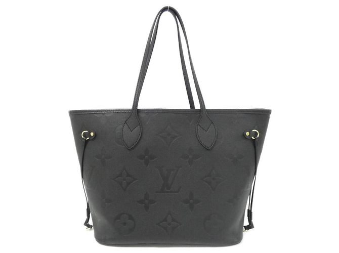 Louis Vuitton Monogram Empreinte Neverfull MM Handbag Black