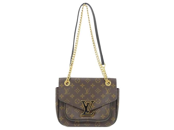 Borsa a tracolla Louis Vuitton Monogram Passy Marrone