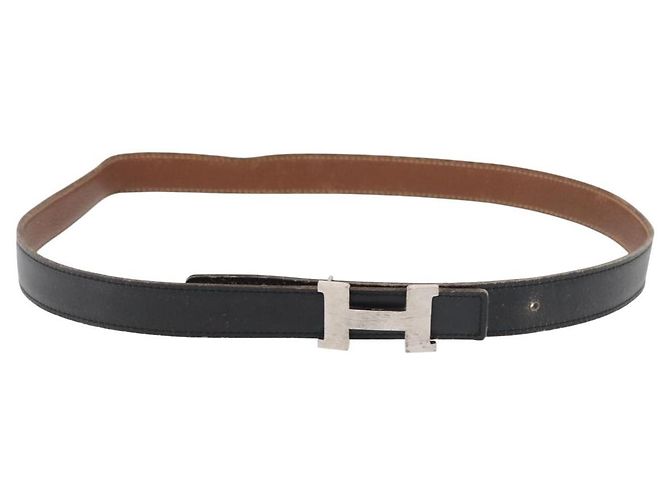 Hermès HERMES Constance Mini Belt Leather 39.4"" Black Auth 176406