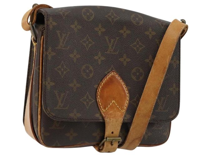 LOUIS VUITTON Bolsa de Ombro Monogram Cartouchiere MM M51253 LV Auth ka4270