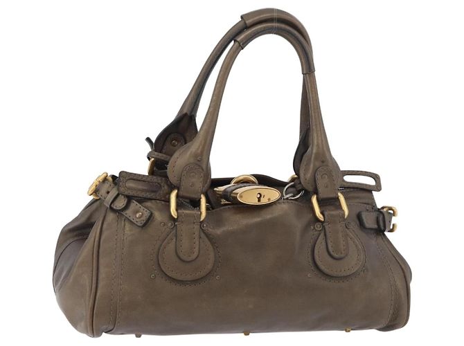 Chloé Borsa Chloe Paddington in Pelle Oro Argento Auth BA12531A D'oro