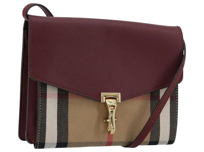 Borsa a Spalla BURBERRY Nova Check in Tela Beige e Oro Auth 179304 D'oro