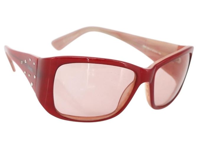 CHANEL Sunglasses plastic Red CC Auth 179323A