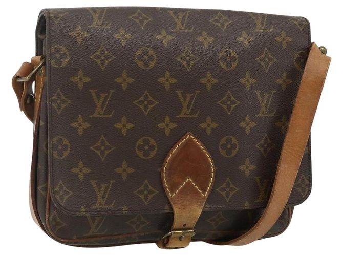 LOUIS VUITTON Bolsa de Ombro Monogram Cartouchiere GM M51252 LV Auth 178198