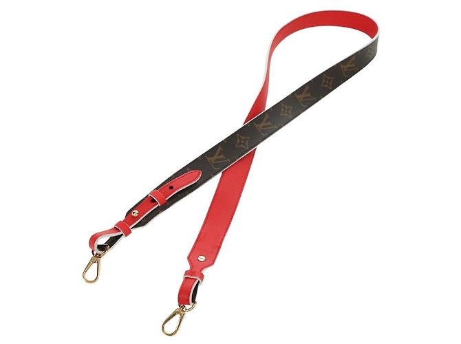 LOUIS VUITTON Alça de Ombro Monogram 41.7"" Rouge J02287 LV Auth 178051V Vermelho Monograma