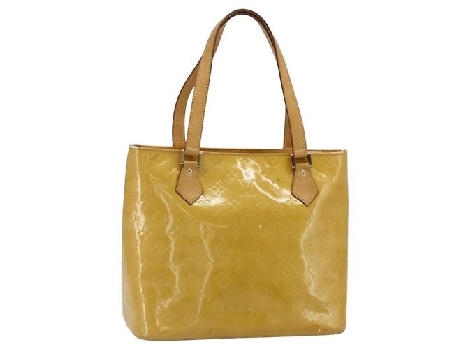 LOUIS VUITTON Sac à main Monogram Vernis Houston Beige M91004 LV Auth ep14601