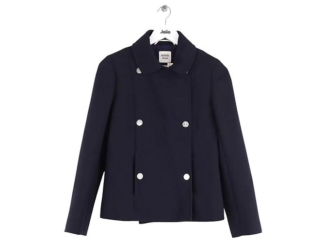 Hermès Navy Blue Wool Jacket
