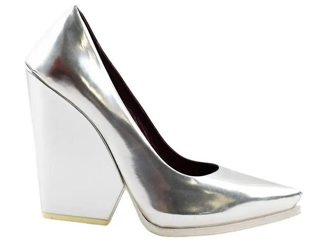 Céline Silver heels Silvery