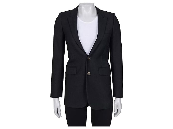 Chic Saint Laurent Black Wool Jacket - FR34/XS Pre-owned