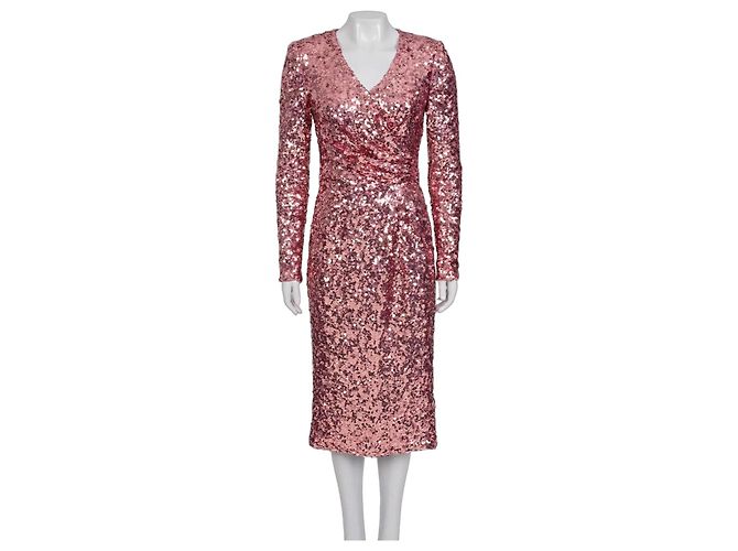 Dolce & Gabbana Kleid mit rosa Pailletten - Größe M/IT42 Gebraucht