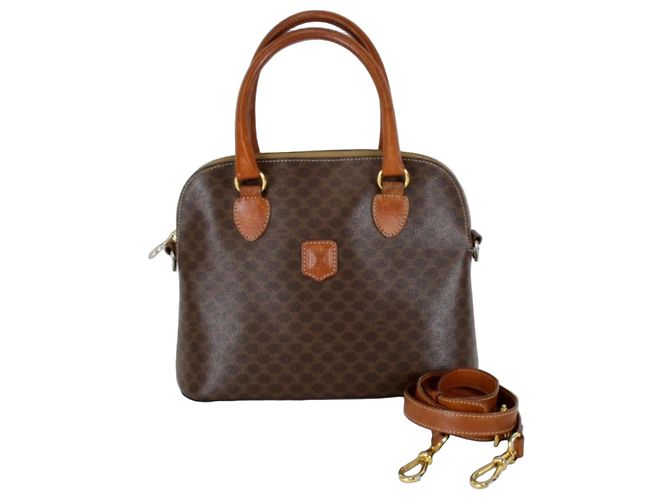 Céline Bolsa de mão CELINE Macadam com alça Marrom
