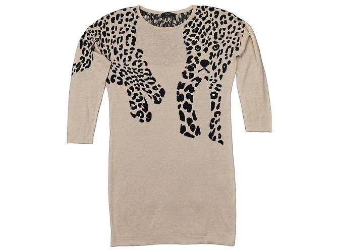 Vestido de malha com estampa de leopardo bege Weekend Max Mara