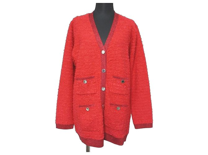 Autre Marque GRACE CONTINENTAL Tweed Strickjacke GRACE CONTINENTAL Rot