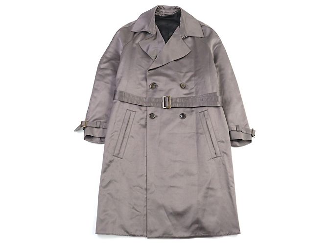 Gabardina de satén de algodón técnico Dior Castaño Gris