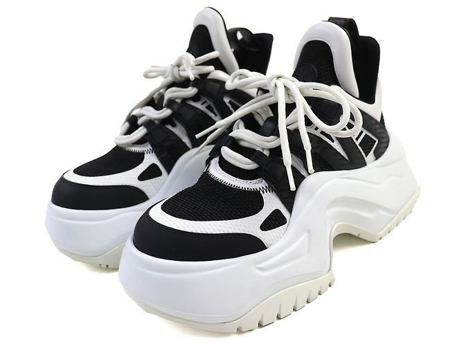 Baskets Louis Vuitton Noir Blanc