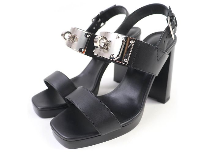 Hermès Hermes Ilona Ledersandalen Schwarz