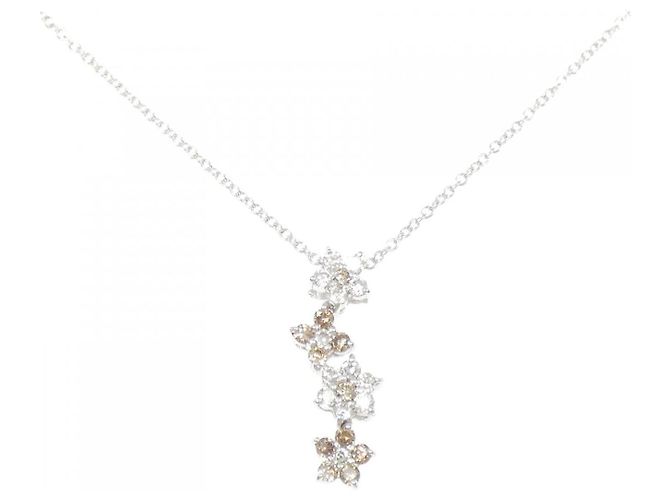 Autre Marque Ponte Vecchio Au750 Diamant-Halskette Silber