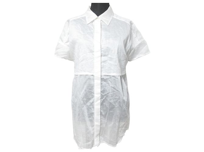 Autre Marque Camicia in chiffon trasparente Diagram Bianco