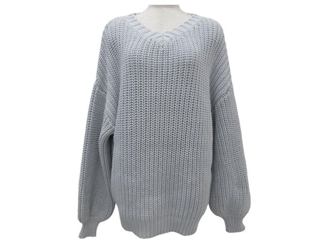 Autre Marque V-Ausschnitt Strickpullover Whim Gazette Braun Grau