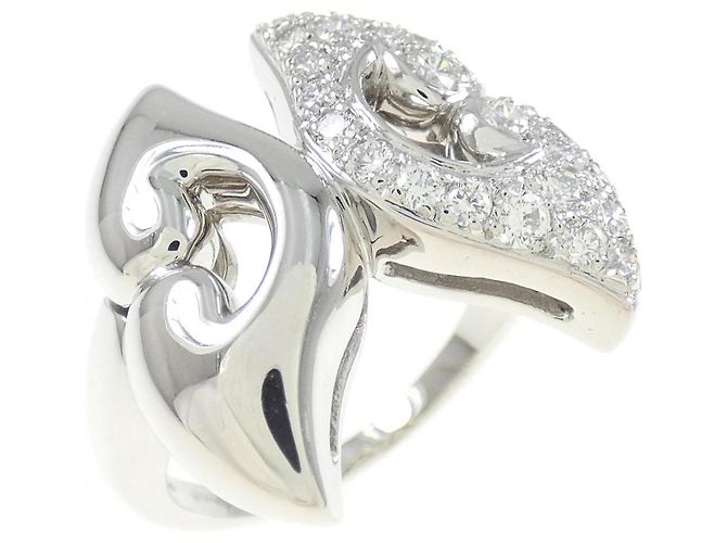 Bulgari Bvlgari Platinum Diamond Ring Ring Größe 9.5 Silber