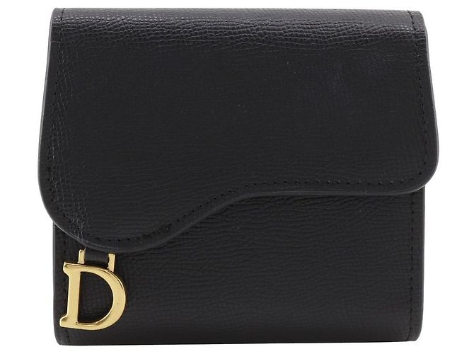 Dior Compact Wallet Calf Compact Wallet Black