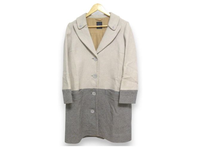 Autre Marque abrigo mina perhonen coast de mezcla de lino Castaño Beige