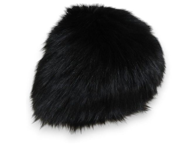 Touca de pele de raposa Pianoforte Max Mara Preto