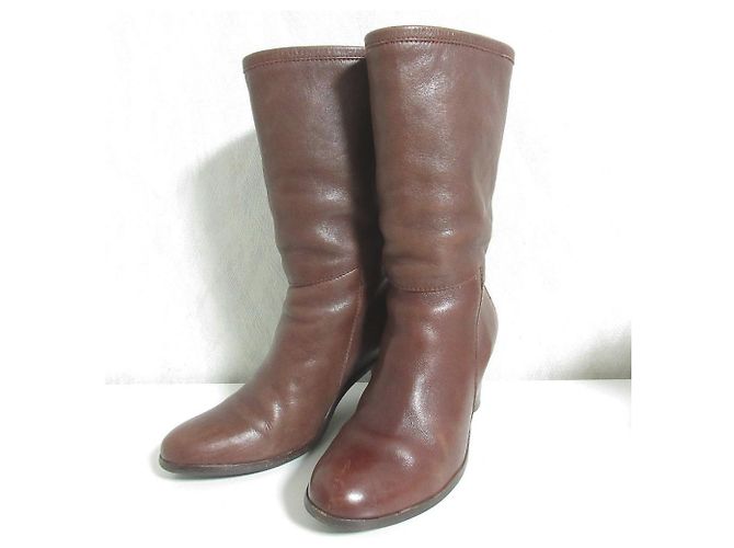 Apc Botas de couro de bico redondo A.P.C. Marrom Bordeaux