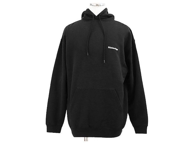 Everyday Balenciaga Baumwoll-Kapuzenpullover Schwarz