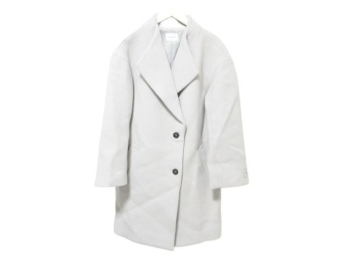 Autre Marque Doux archives PECOLAMB Wool Long Single Coat Brown Grey