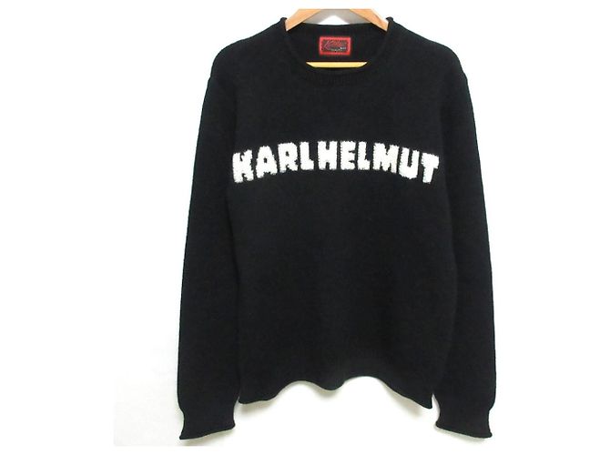 Autre Marque Karl Helmut Logo Strickpullover Schwarz