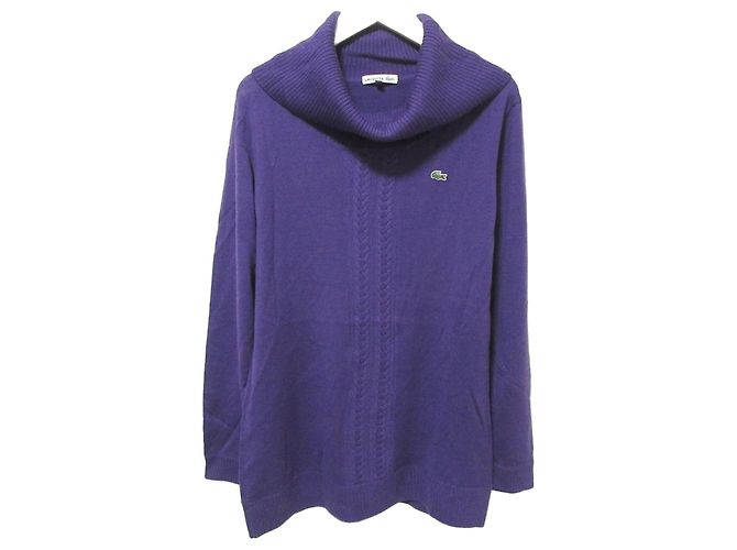 Autre Marque Lacoste Rollkragenstrickpullover Lila