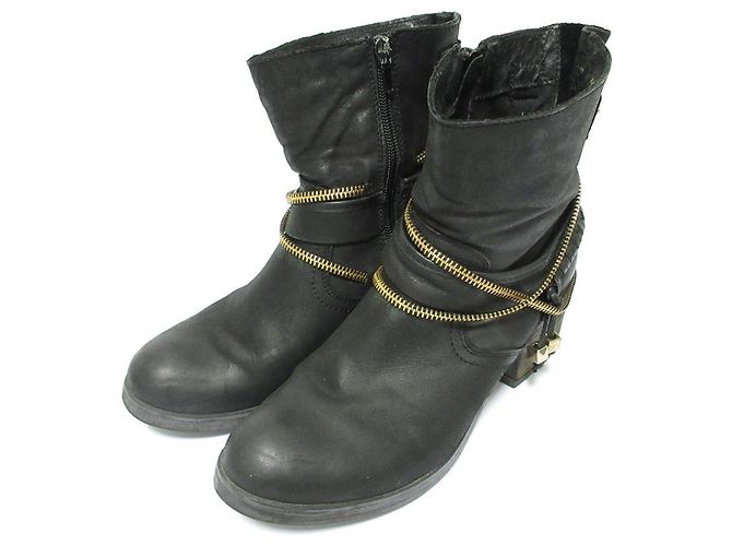 Autre Marque Botas curtas de couro Steve Madden Preto