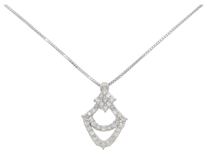 Autre Marque Colar de platina e diamantes Prata
