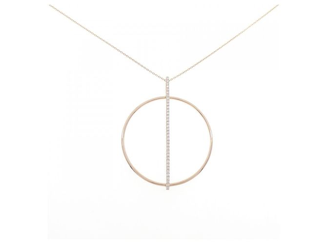 Autre Marque Collar de oro rosa Au750 y diamantes