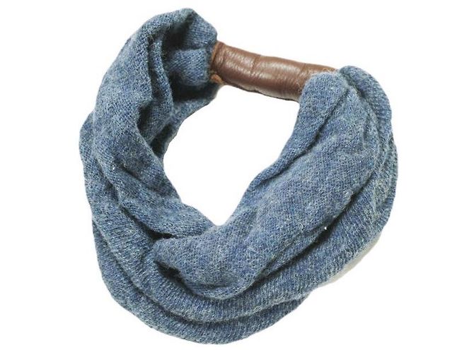Autre Marque DECHO × BEAMS BOY IMAMA Faixa de cabelo de algodão e lã Azul