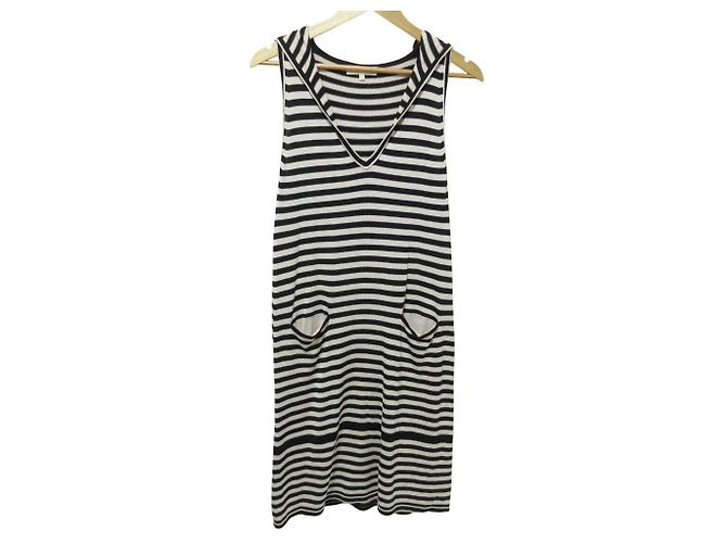 S Max Mara Strickkleid aus Seide Schwarz Beige