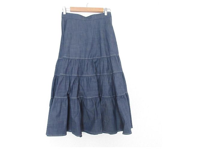 Mila Schön Saia longa em chambray com stretch Mila Schon