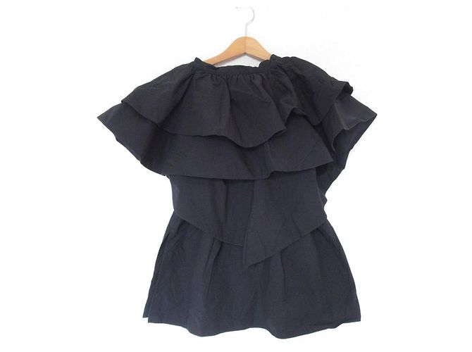 Autre Marque Camicetta con volant sovrapposti CITYSHOP Nero