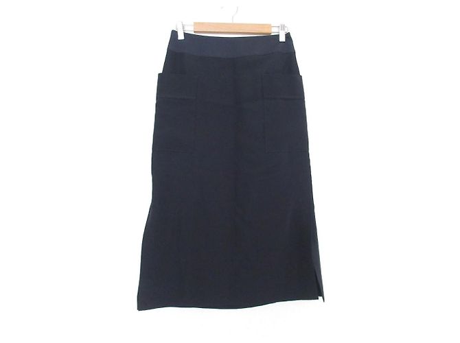 Autre Marque Falda midi beige Azul marino