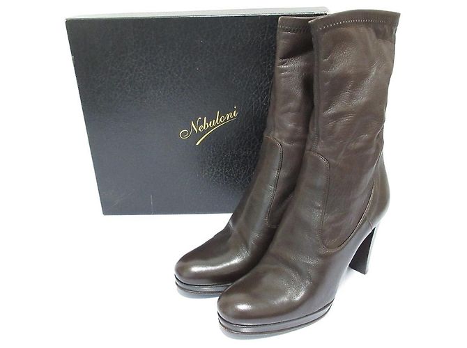 Autre Marque NEBULONI E. Soft Leather Boots Brown Bronze