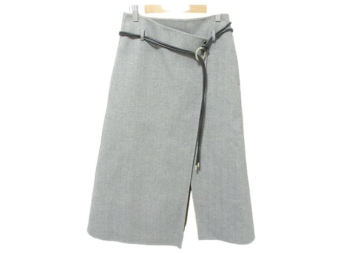 Autre Marque Gonna Maxi Double Face Herringbone ebure Marrone