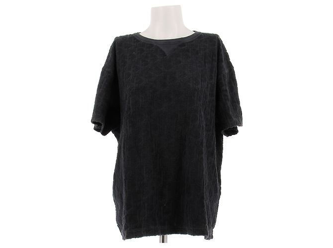 Dior Anthrazitgrauer Baumwoll-Frottee-Pullover 