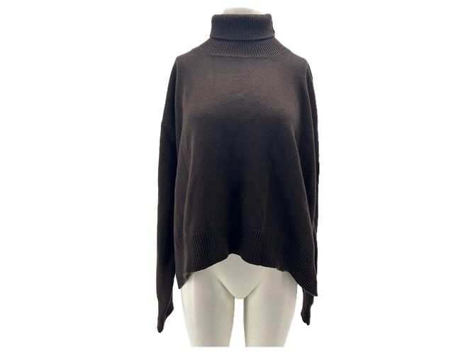 Autre Marque Brauner Woll- und Kaschmirpullover 